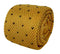 yellow gold knitted tie with brown pin spots heart design